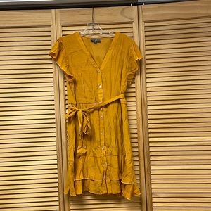 Yellow button front dress